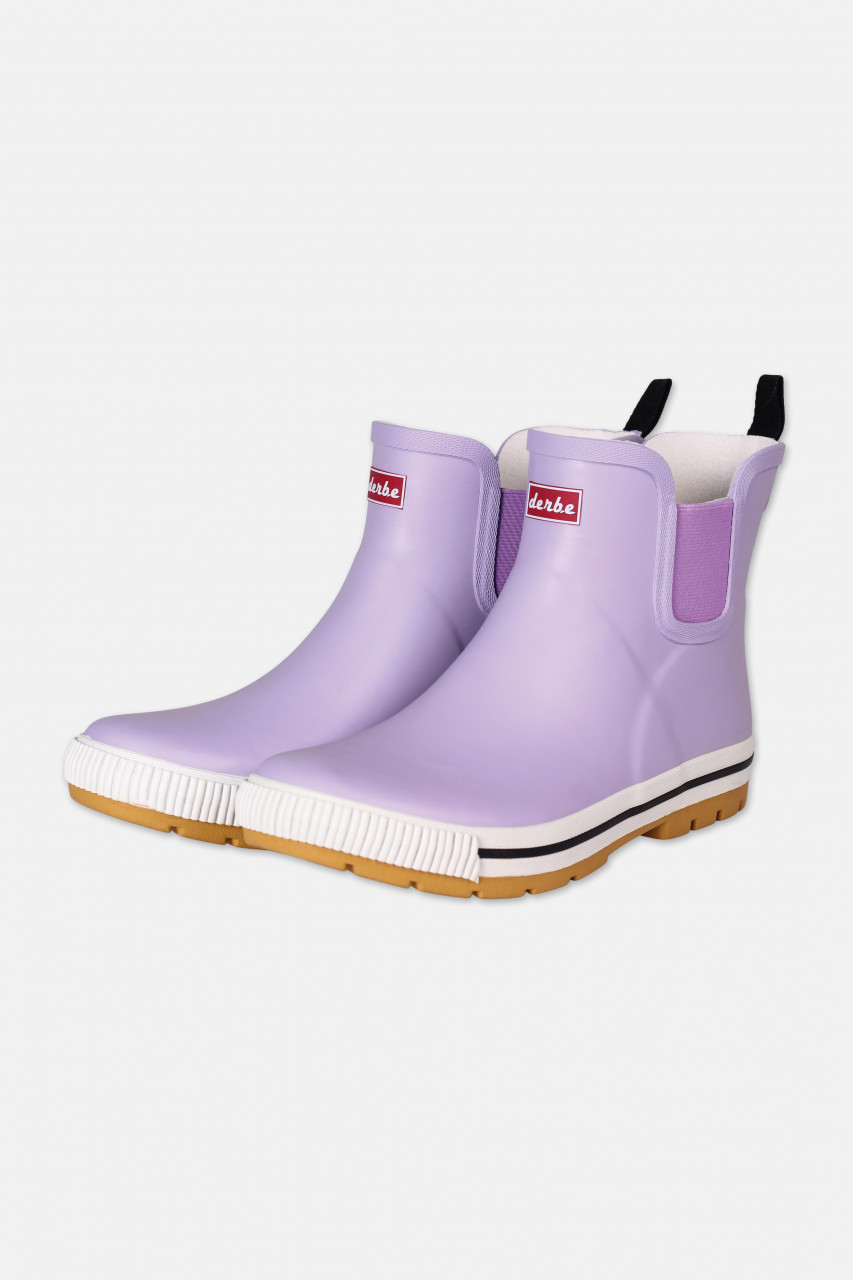 Derbe Wattpuuschen Pelz Purple Rose Flieder Gummistiefel Halbstiefel Hell Lila