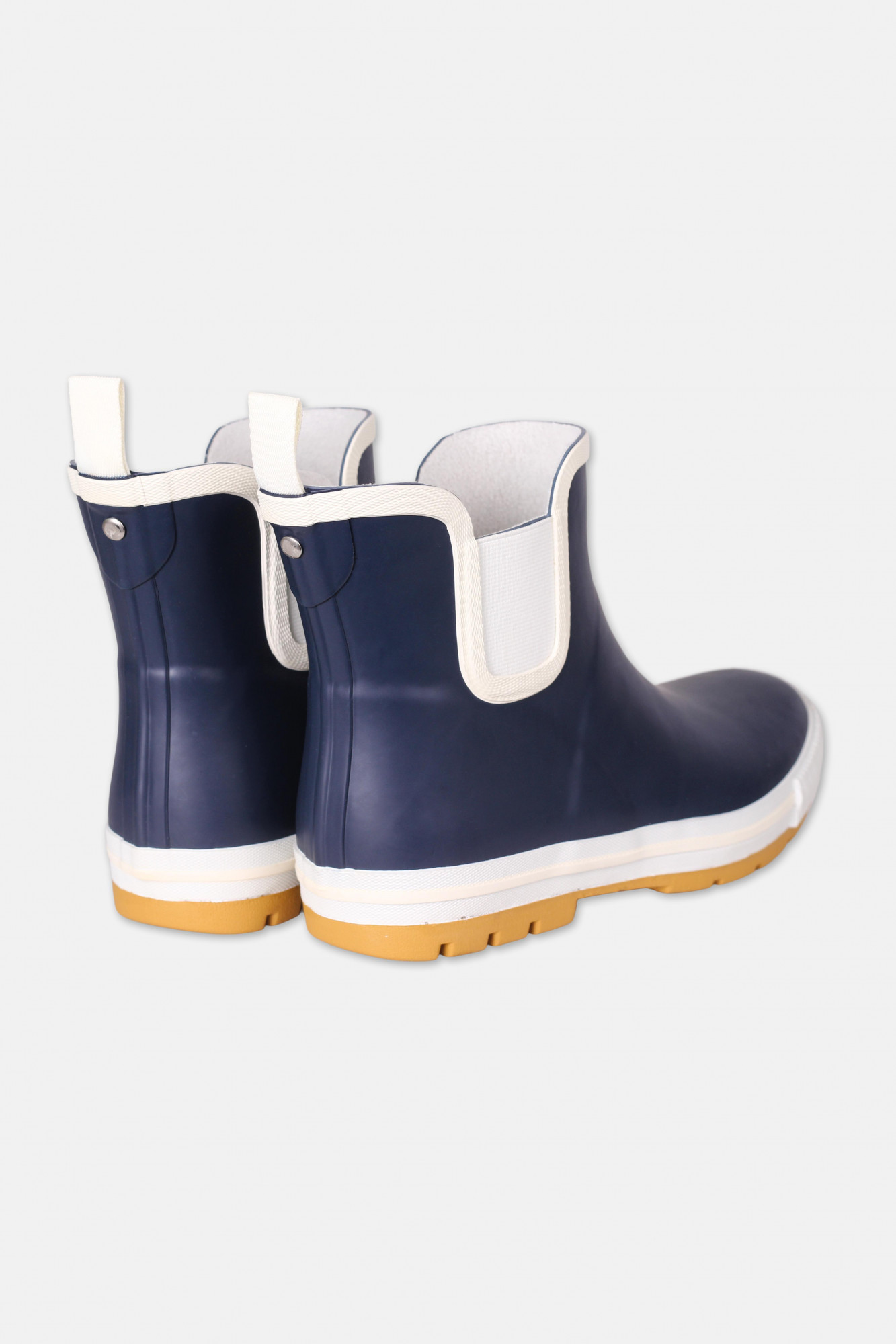 Derbe Wattpuuschen Pelz Marine Offweiß Creme Damen Gummistiefel Halbschuh