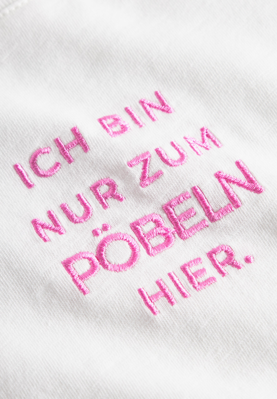 Derbe T-Shirt Pöbeln Damen Weiß