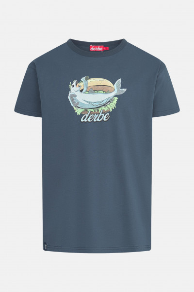 Derbe T-Shirt Fishking Herren Blau Fischbrötchen