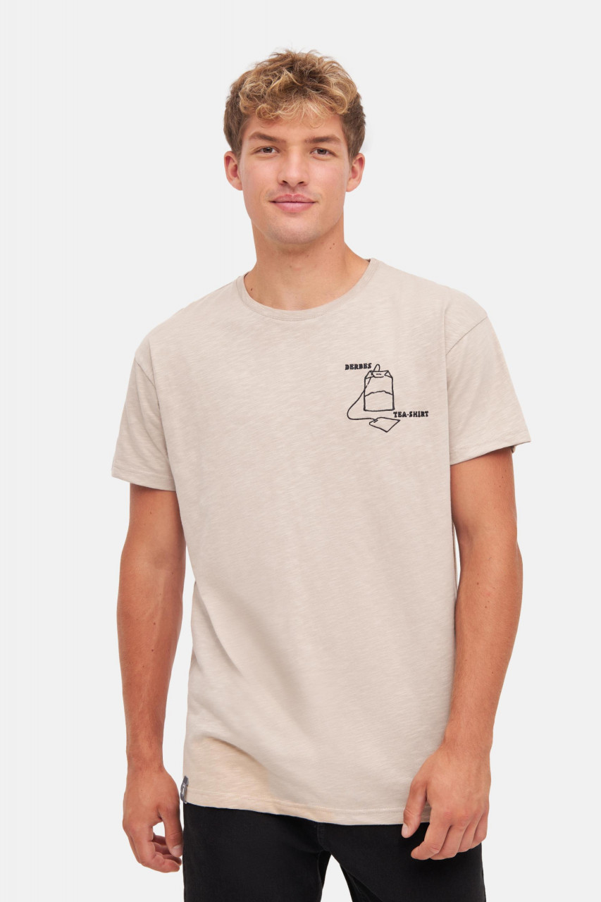 Derbe T-Shirt Tea Herren Cobblestone Beige