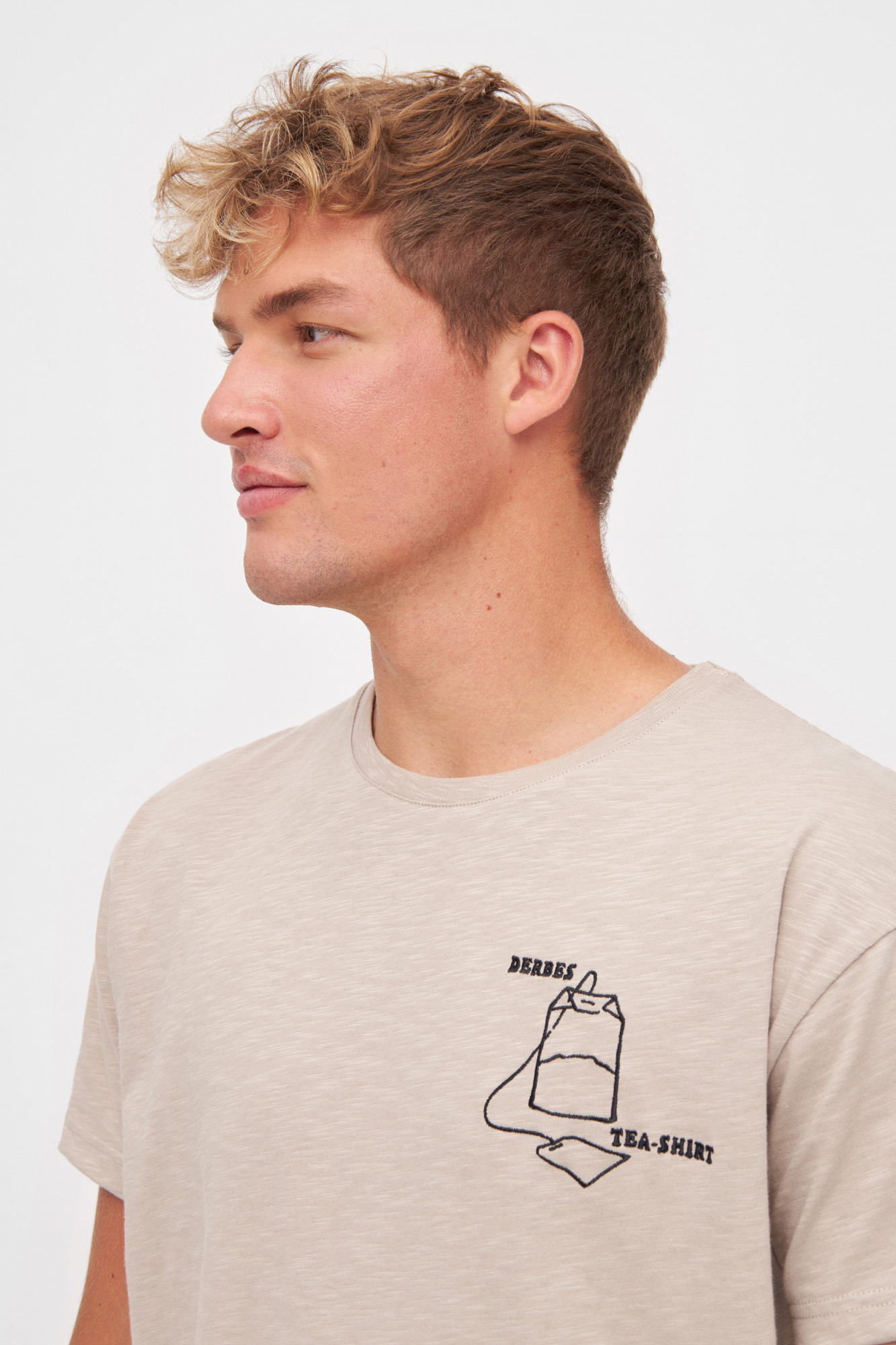 Derbe T-Shirt Tea Herren Cobblestone Beige