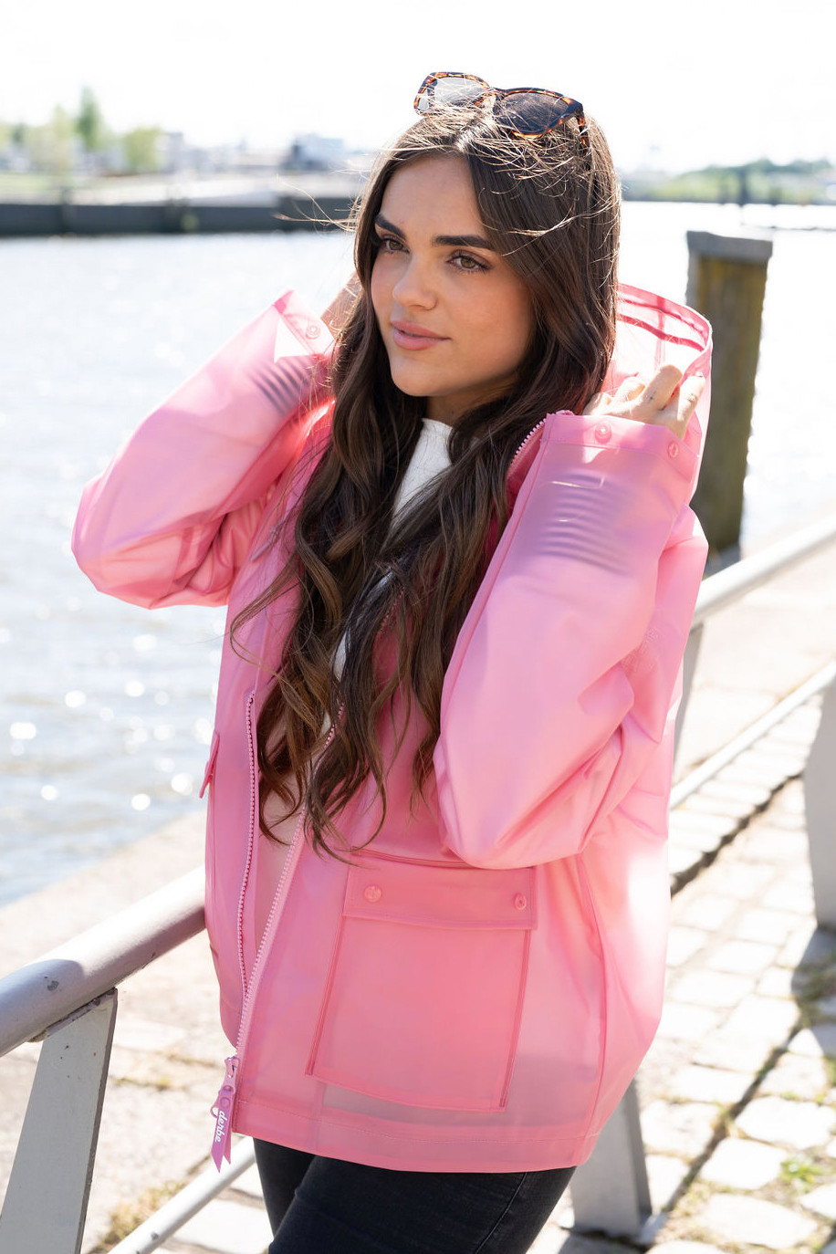 Derbe Regenjacke Peutby Ghost Damen Rosa Transparent