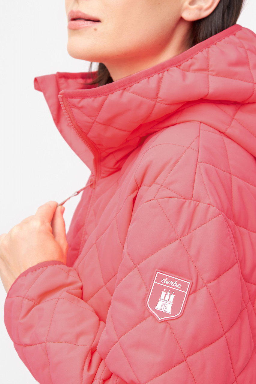 Derbe Übergangsjacke Quiltby Short Damen Rosa Steppjacke