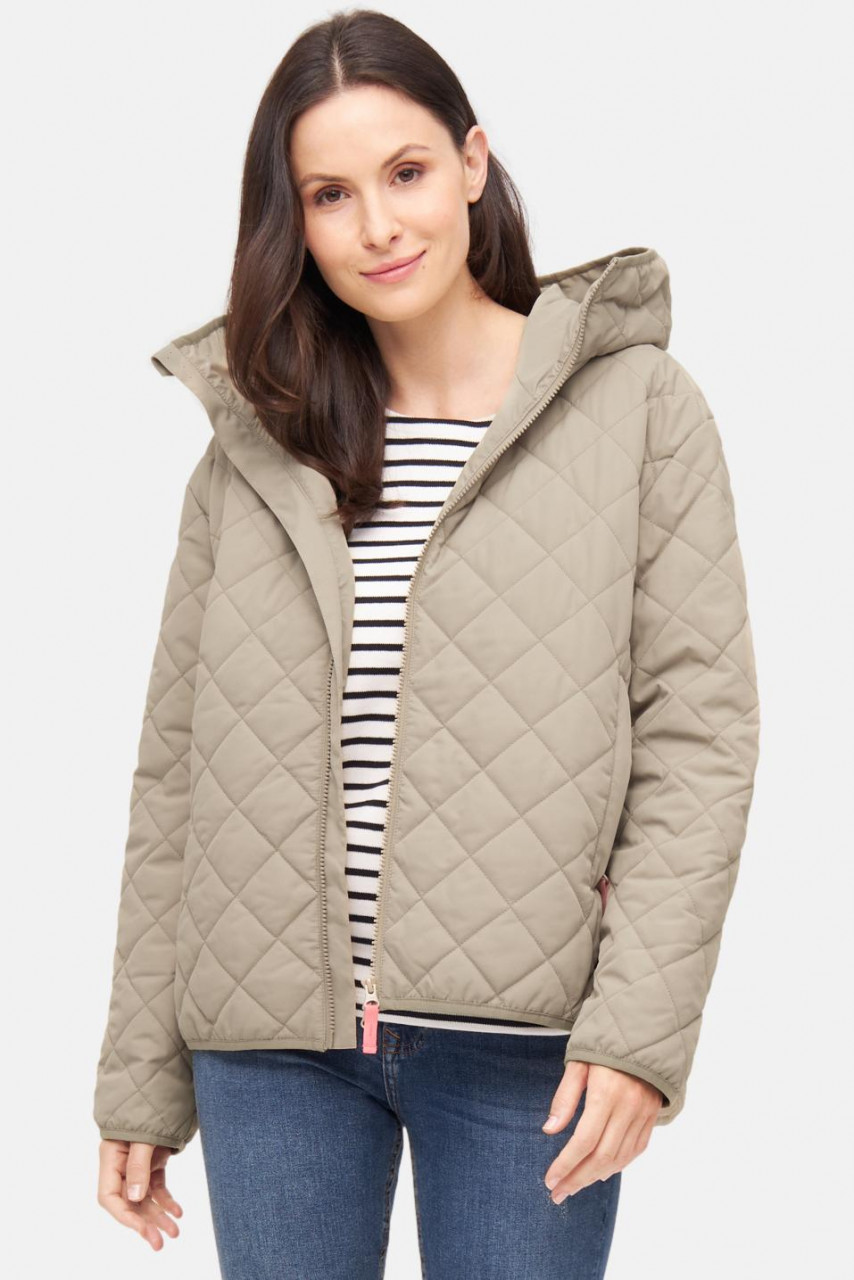 Derbe Übergangsjacke Quiltby Short Damen Cobblestone Beige Steppjacke