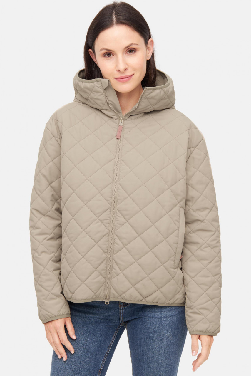 Derbe Übergangsjacke Quiltby Short Damen Cobblestone Beige Steppjacke
