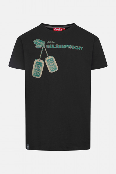 Derbe T-Shirt Hülsenfrucht Herren Schwarz GOTS Organic