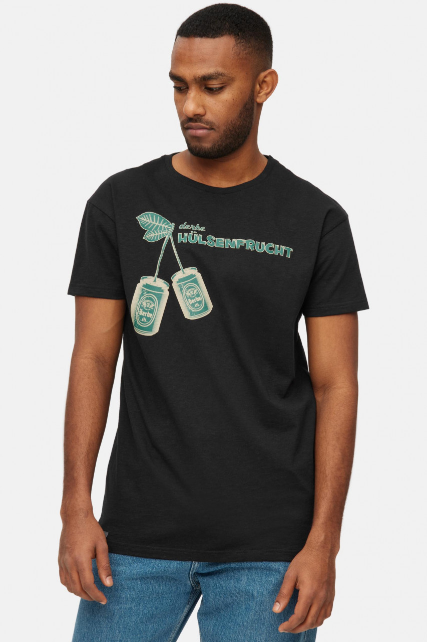 Derbe T-Shirt Hülsenfrucht Herren Schwarz GOTS Organic
