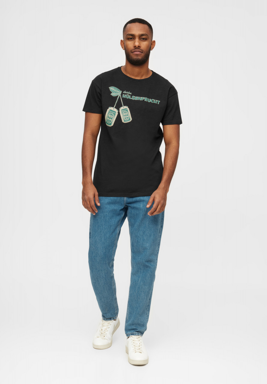 Derbe T-Shirt Hülsenfrucht Herren Schwarz GOTS Organic