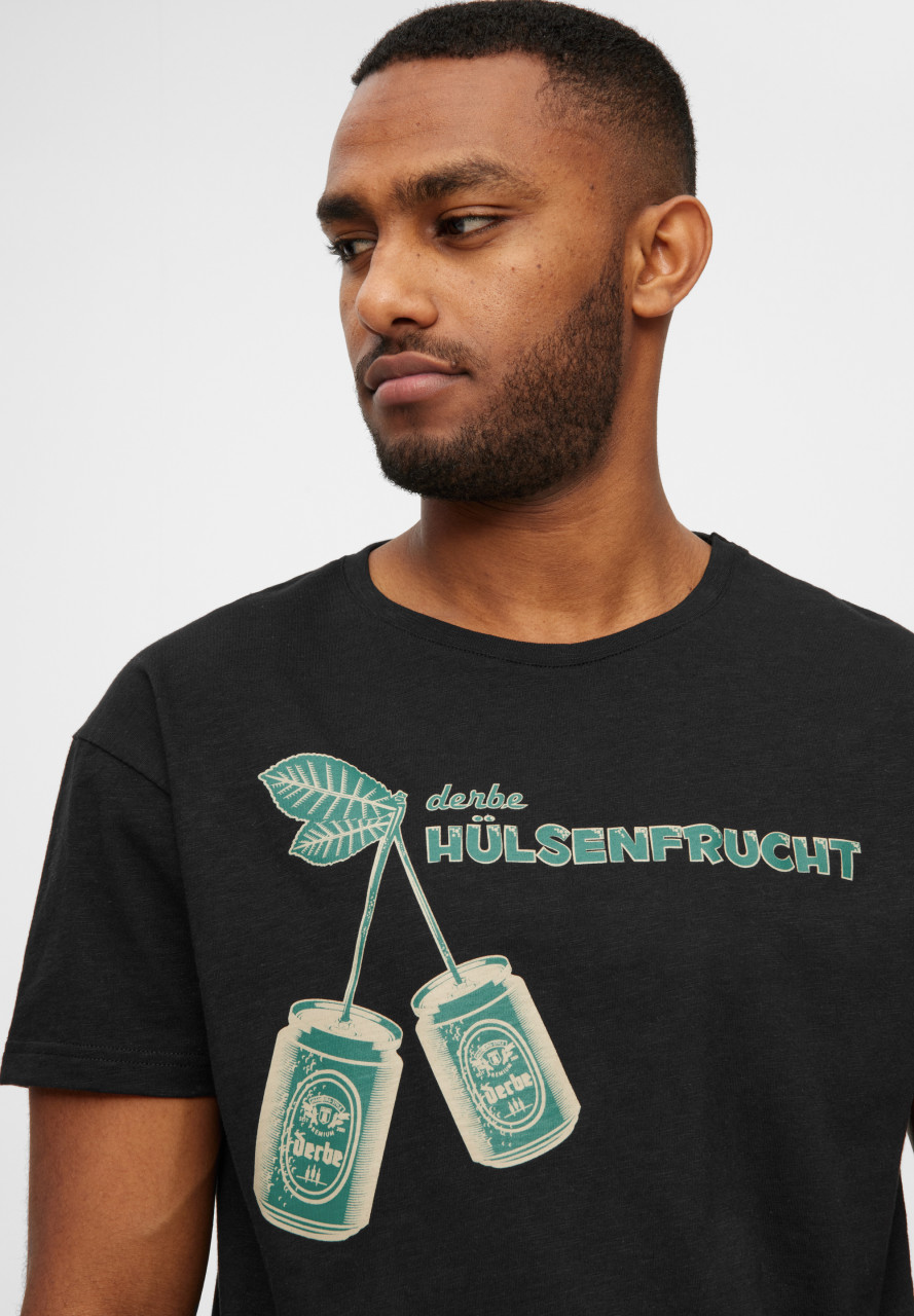 Derbe T-Shirt Hülsenfrucht Herren Schwarz GOTS Organic