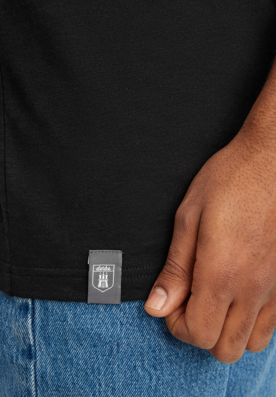 Derbe T-Shirt Hülsenfrucht Herren Schwarz GOTS Organic