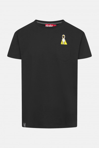 Derbe T-Shirt Schreimöwe Pocket Herren Schwarz GOTS Organic