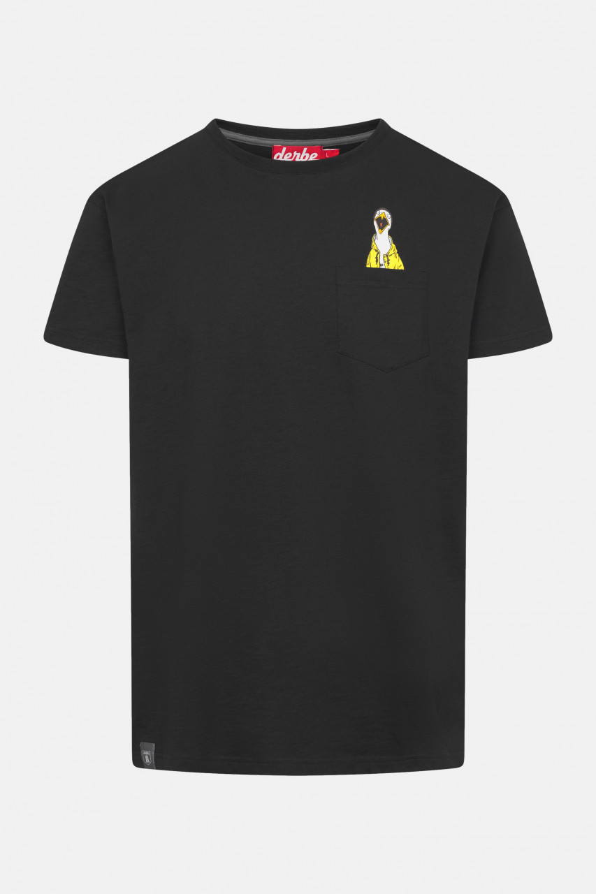 Derbe T-Shirt Schreimöwe Pocket Herren Schwarz GOTS Organic