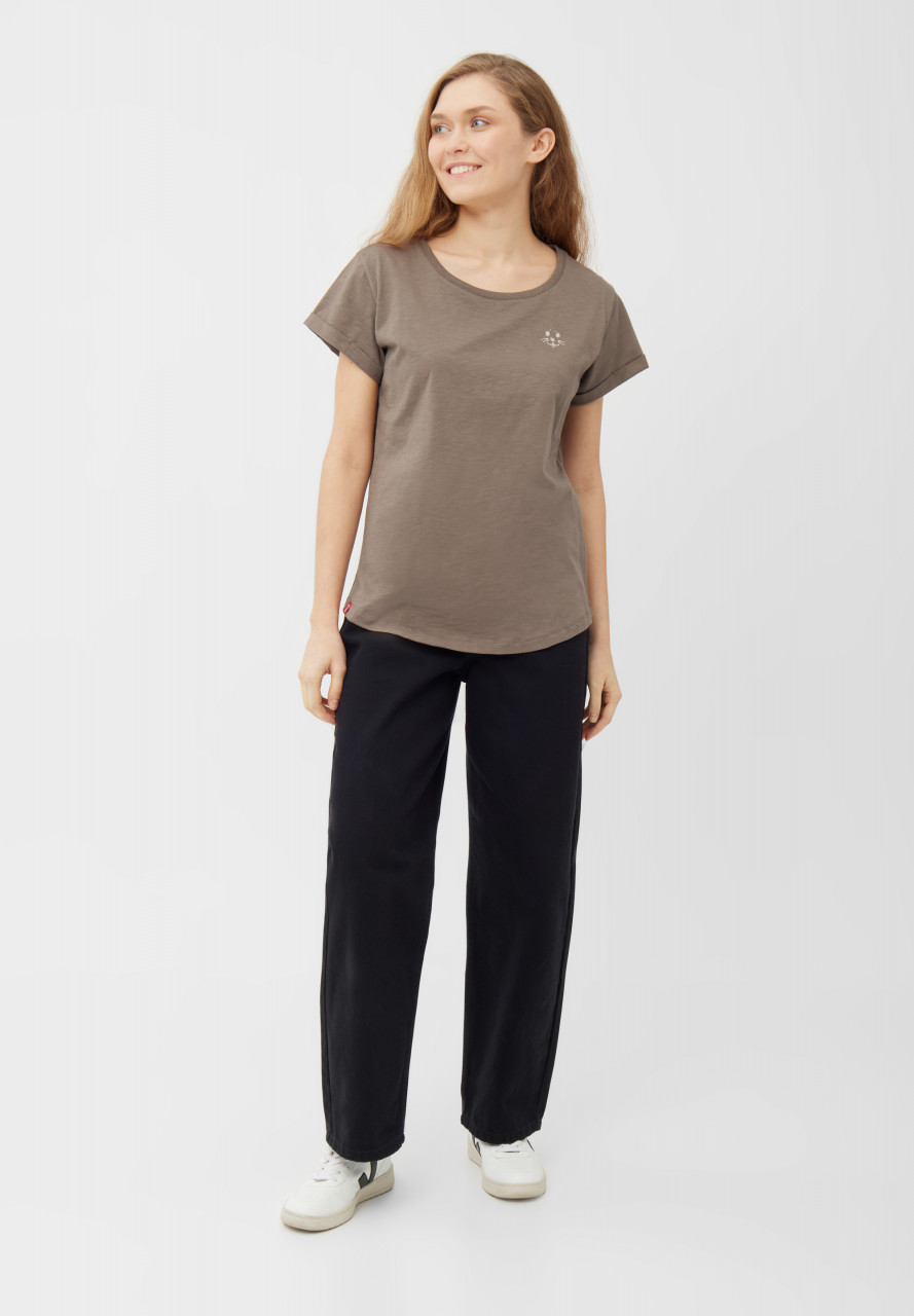 Derbe T-Shirt Robbenschnute Damen Braun GOTS Organic
