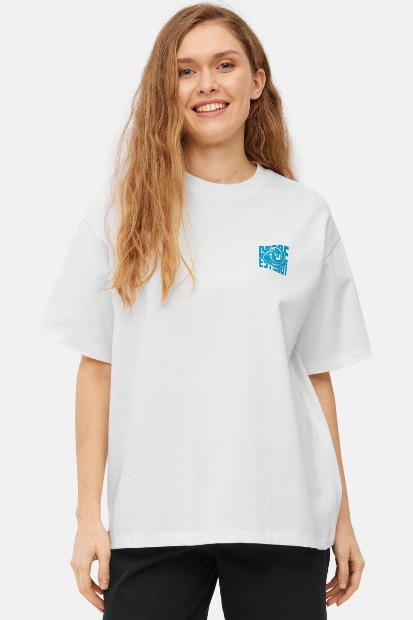 Derbe T-Shirt Derber Wirbel Damen Weiß Oversize GOTS Organic