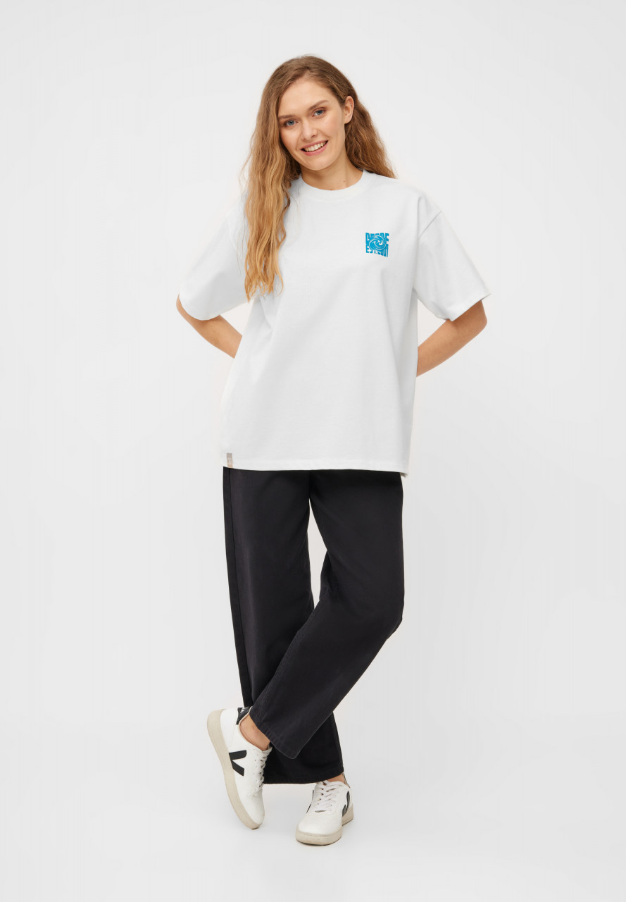 Derbe T-Shirt Derber Wirbel Damen Weiß Oversize GOTS Organic