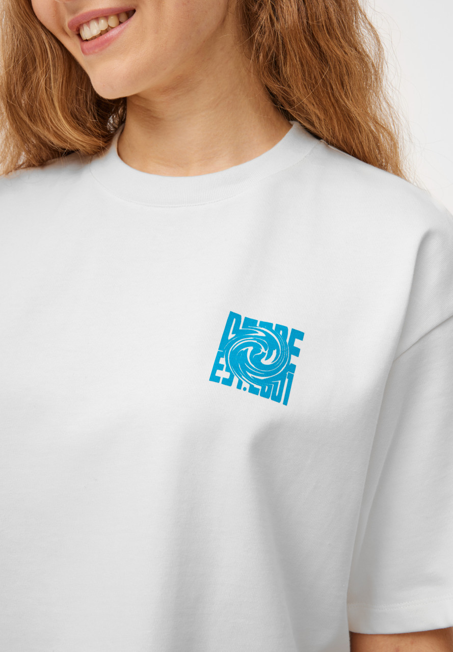 Derbe T-Shirt Derber Wirbel Damen Weiß Oversize GOTS Organic