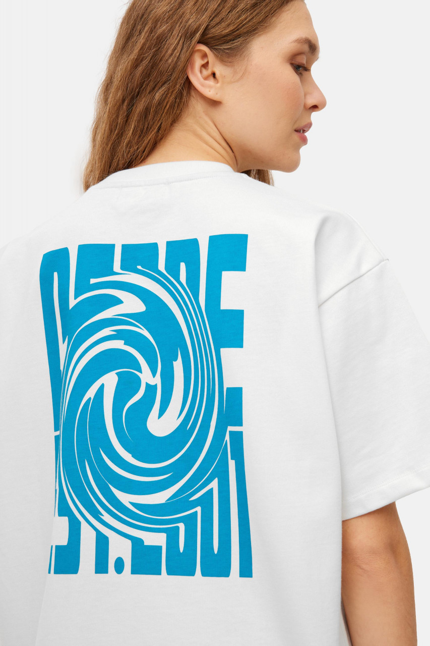 Derbe T-Shirt Derber Wirbel Damen Weiß Oversize GOTS Organic