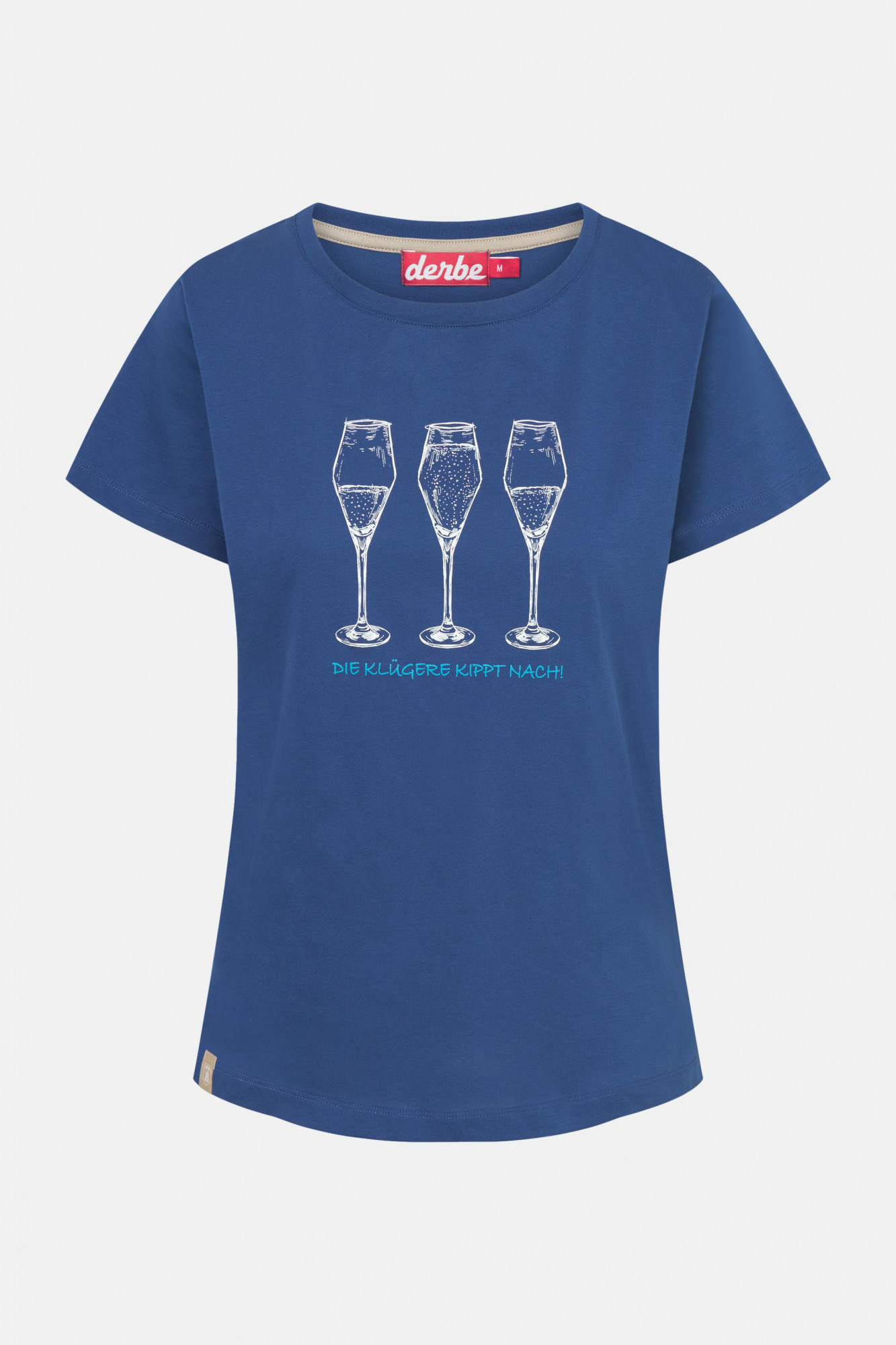 Derbe T-Shirt Die Klügere Damen Blau GOTS Organic