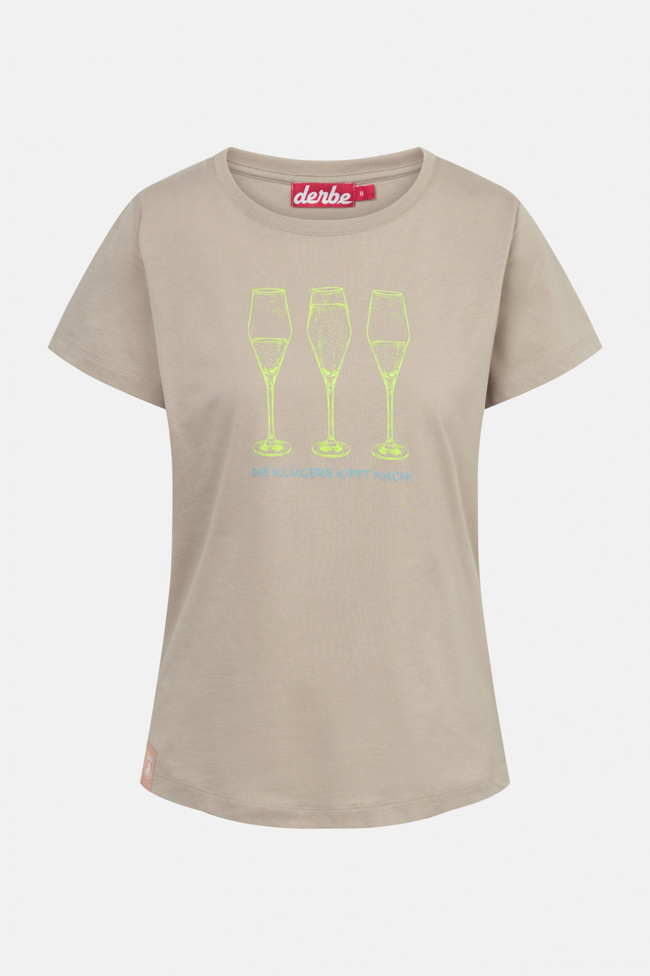 Derbe T-Shirt Die Klügere Damen Beige GOTS Organic