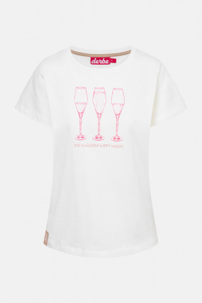 Derbe T-Shirt Die Klügere Damen Weiß GOTS Organic