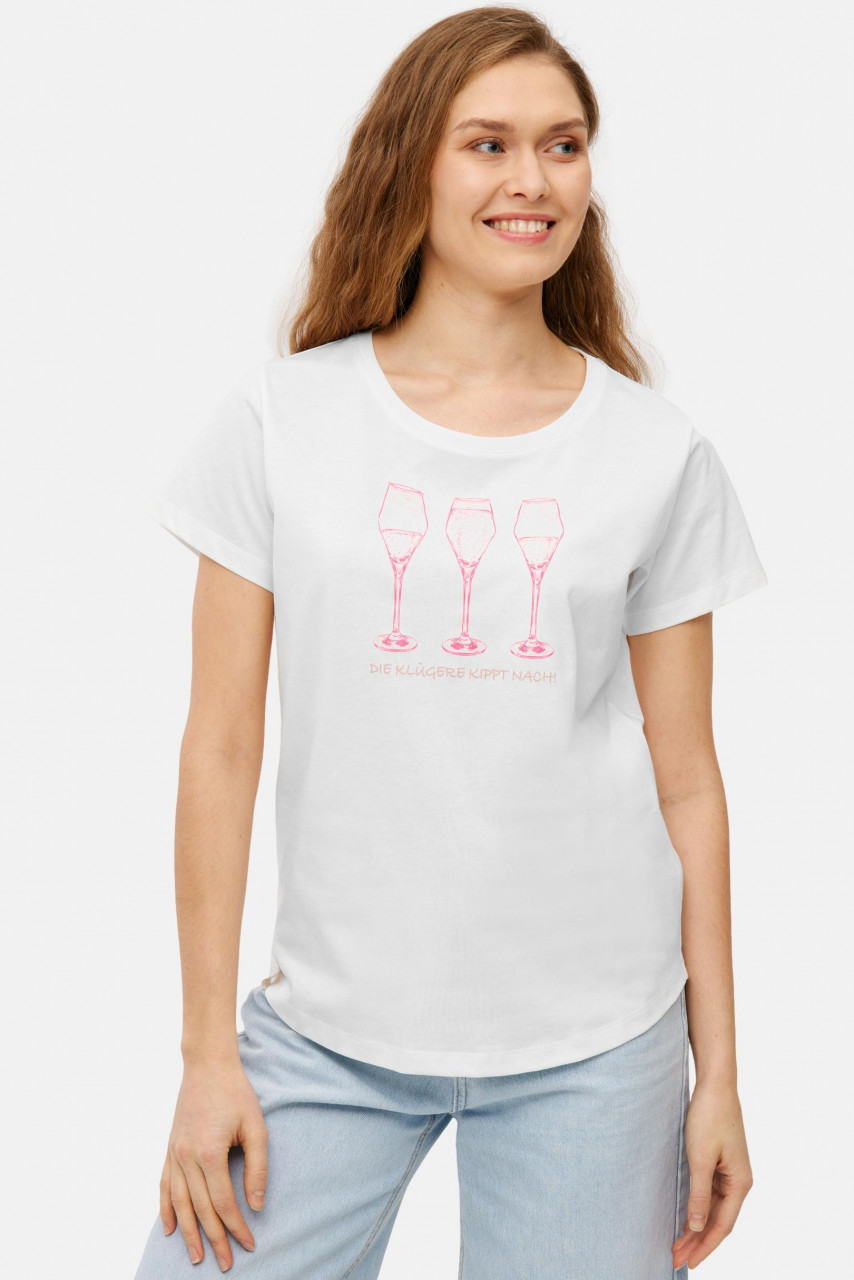 Derbe T-Shirt Die Klügere Damen Weiß GOTS Organic