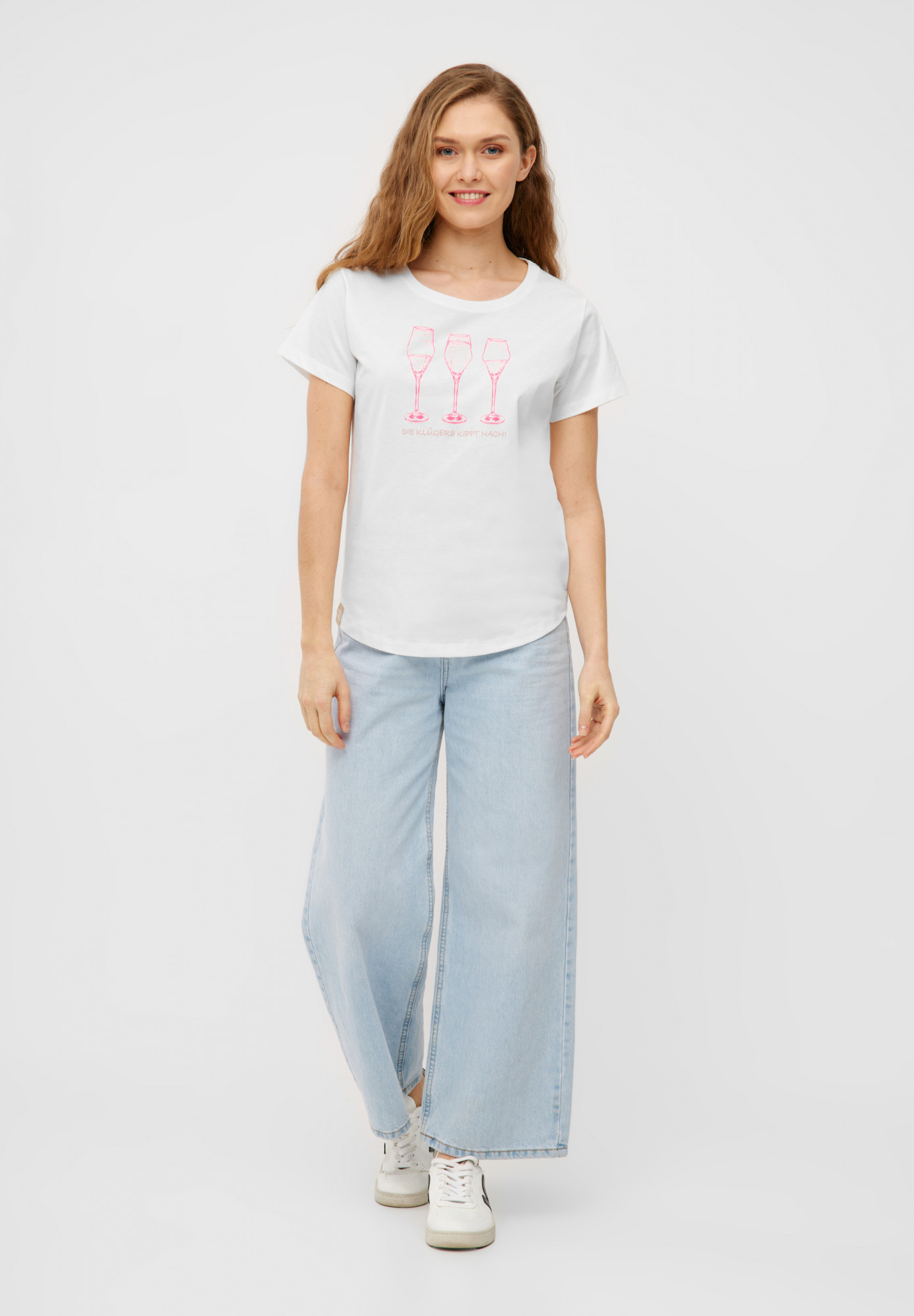 Derbe T-Shirt Die Klügere Damen Weiß GOTS Organic