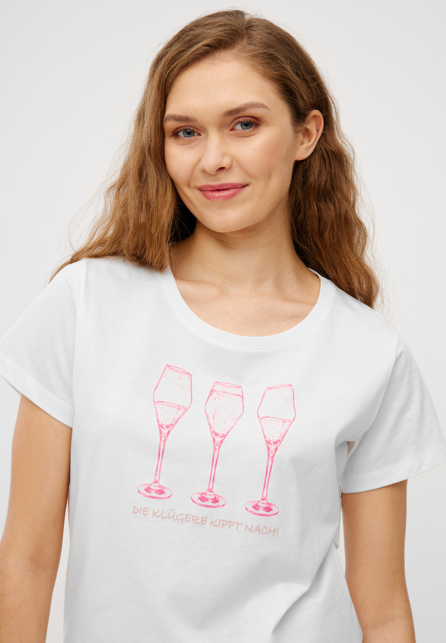 Derbe T-Shirt Die Klügere Damen Weiß GOTS Organic