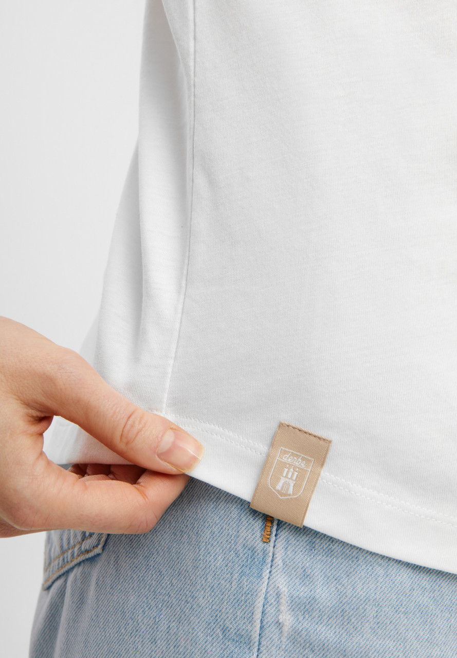 Derbe T-Shirt Die Klügere Damen Weiß GOTS Organic
