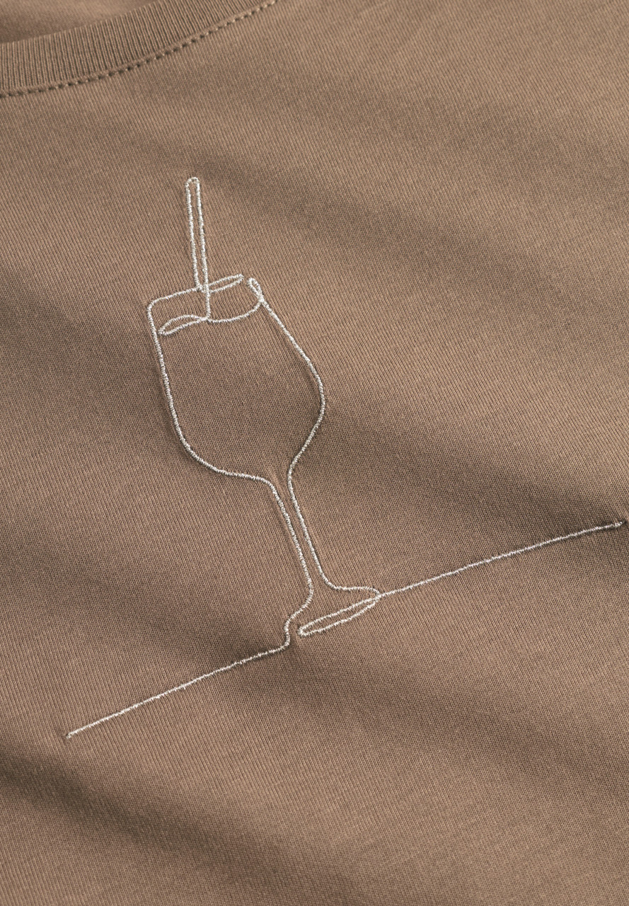 Derbe T-Shirt Drink Damen Braun GOTS Organic