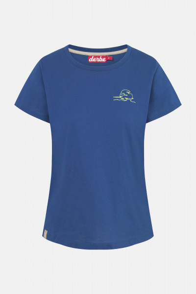 Derbe T-Shirt Meeressonne Damen Blau GOTS Organic