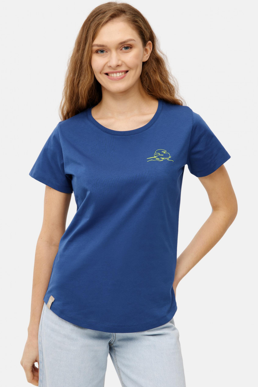 Derbe T-Shirt Meeressonne Damen Blau GOTS Organic