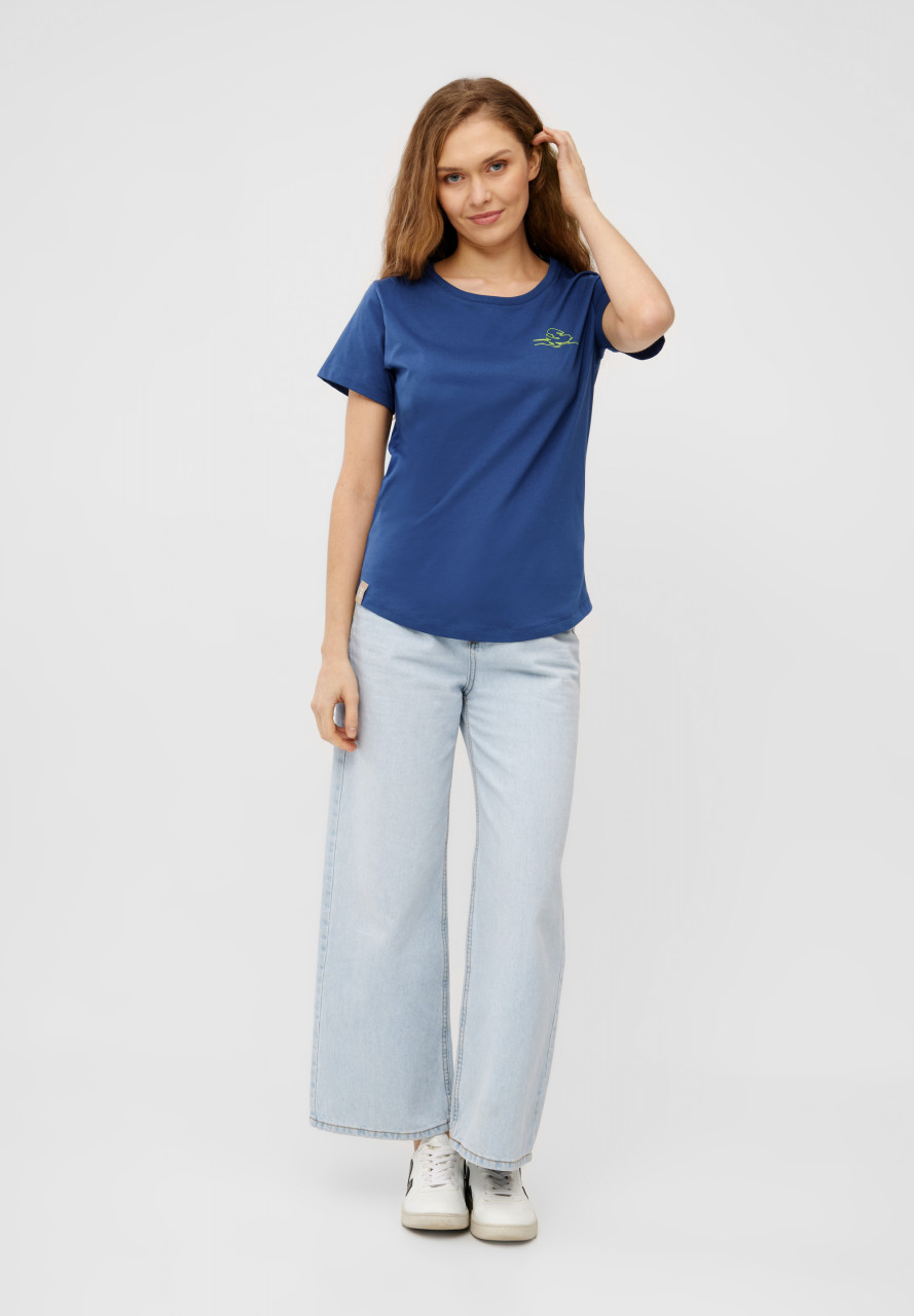 Derbe T-Shirt Meeressonne Damen Blau GOTS Organic