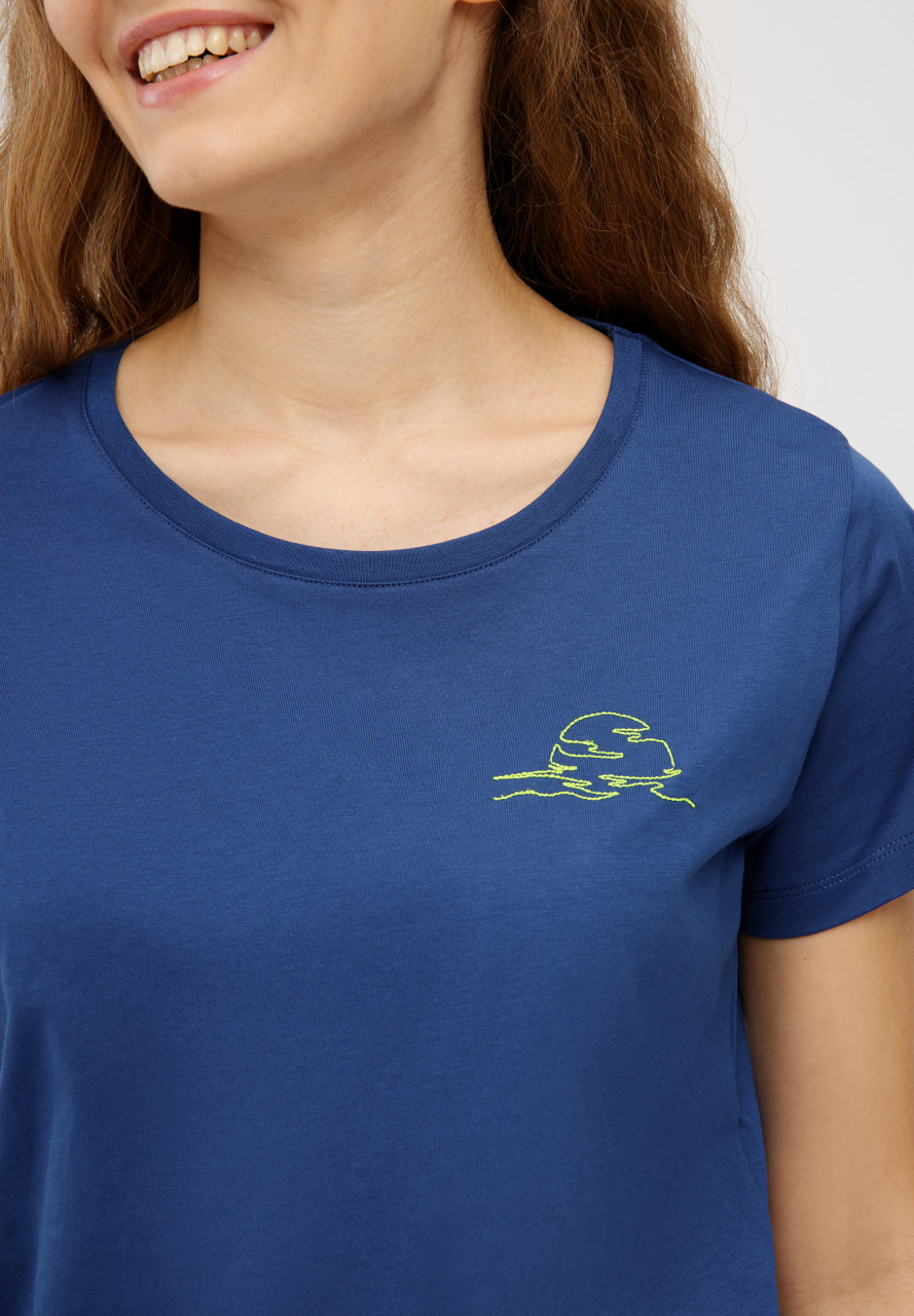 Derbe T-Shirt Meeressonne Damen Blau GOTS Organic