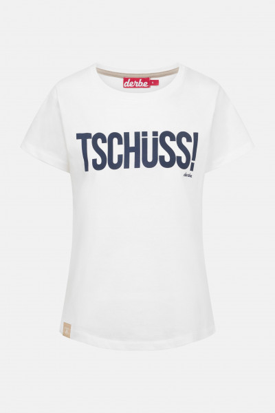 Derbe T-Shirt Tschüss Damen Weiß GOTS Organic