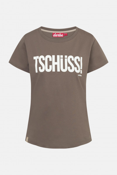 Derbe T-Shirt Tschüss Damen Braun GOTS Organic