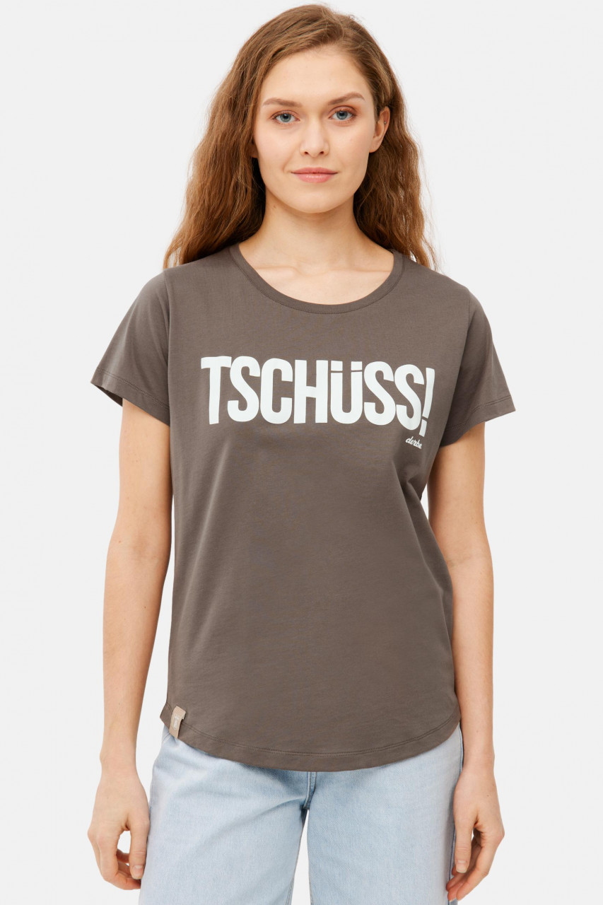 Derbe T-Shirt Tschüss Damen Braun GOTS Organic