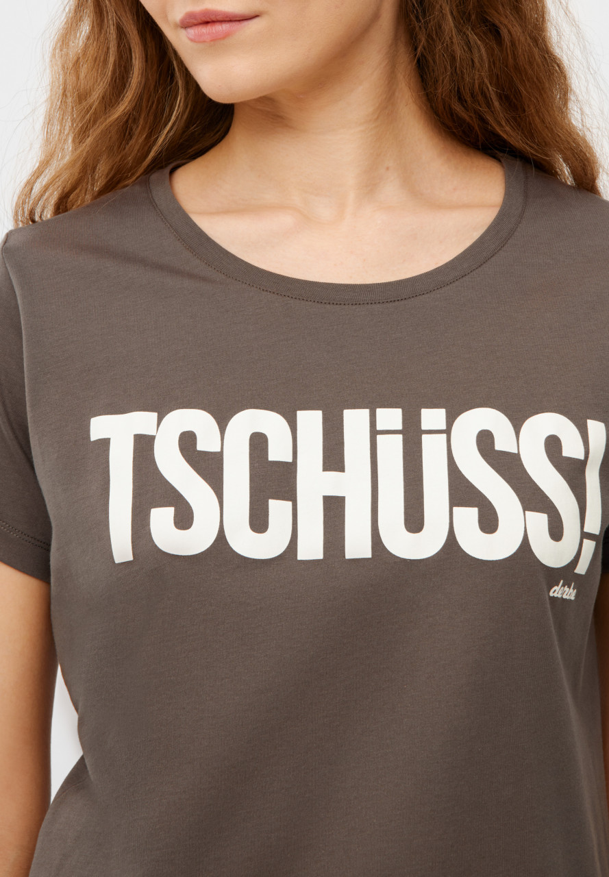 Derbe T-Shirt Tschüss Damen Braun GOTS Organic