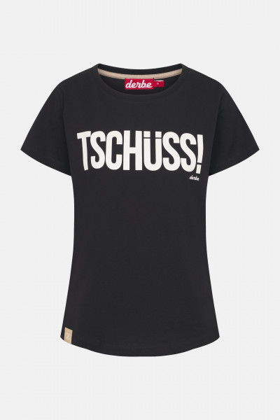 Derbe T-Shirt Tschüss Damen Schwarz GOTS Organic