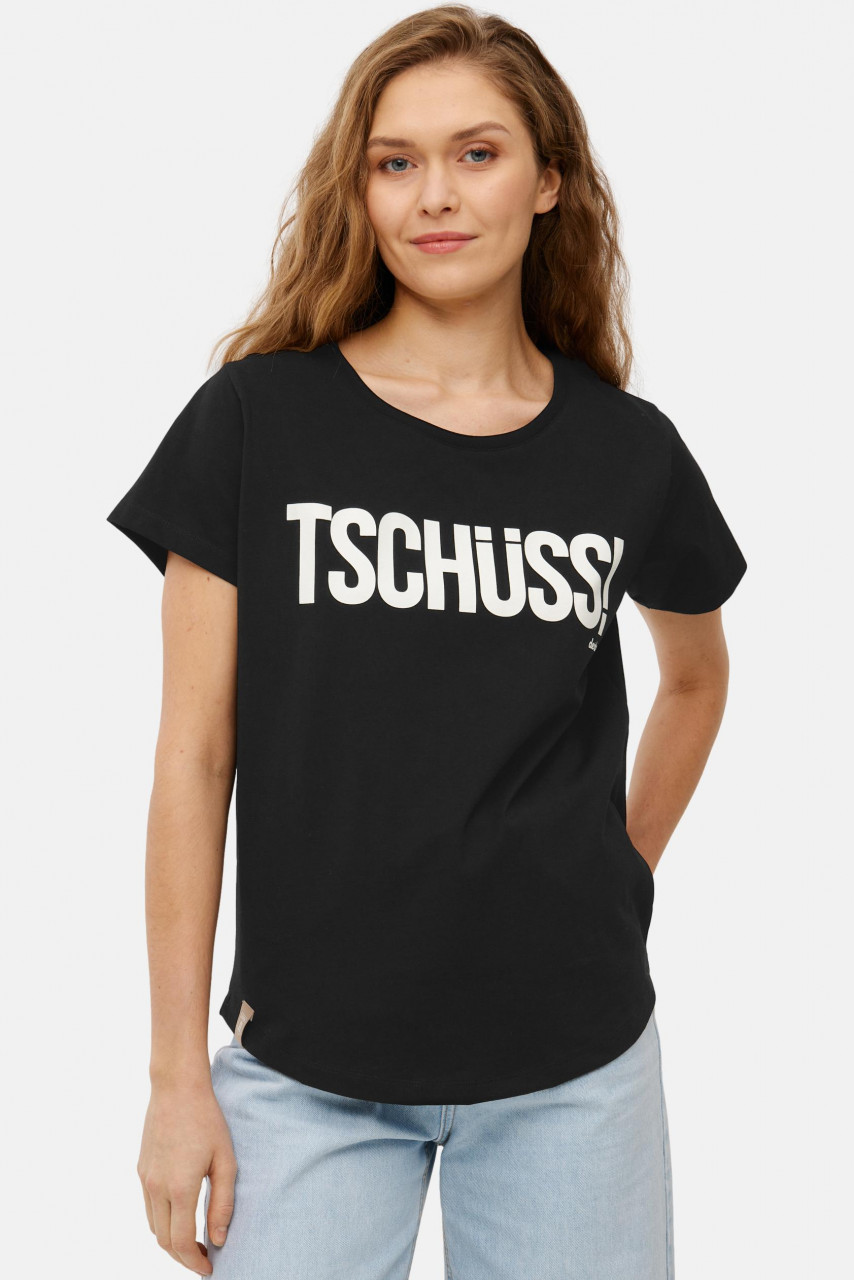 Derbe T-Shirt Tschüss Damen Schwarz GOTS Organic