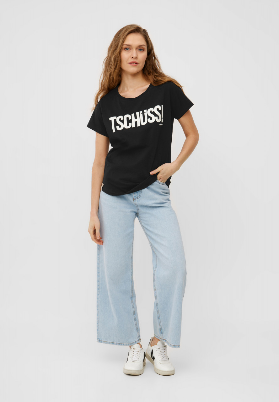 Derbe T-Shirt Tschüss Damen Schwarz GOTS Organic