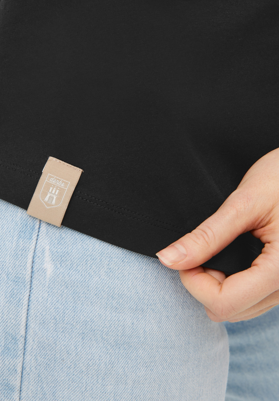 Derbe T-Shirt Tschüss Damen Schwarz GOTS Organic