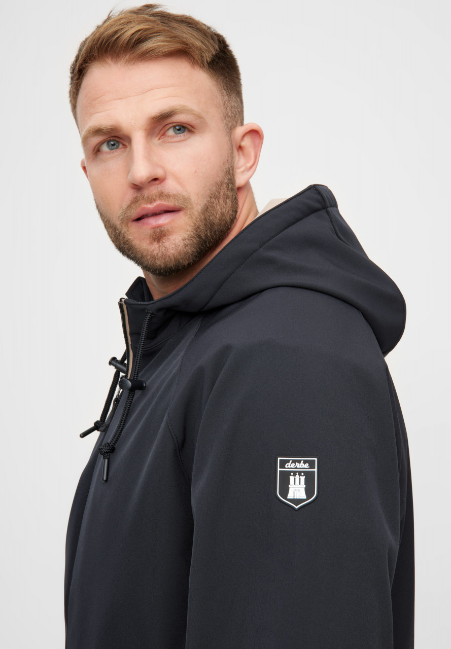 Derbe Übergangsjacke Helgoby Herren Schwarz Softshell