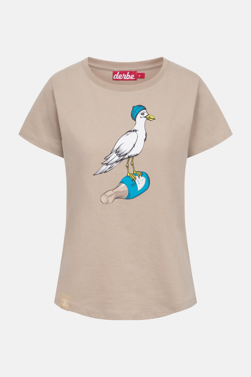 Derbe T-Shirt Sturmmöwin Damen Beige GOTS Organic