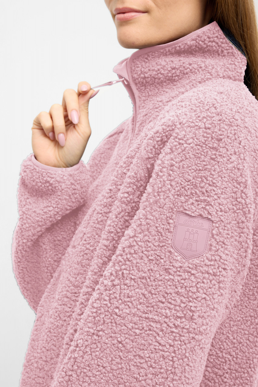 Derbe Damen Fleece Pullover Kuschelby Troyer Rosa Teddy