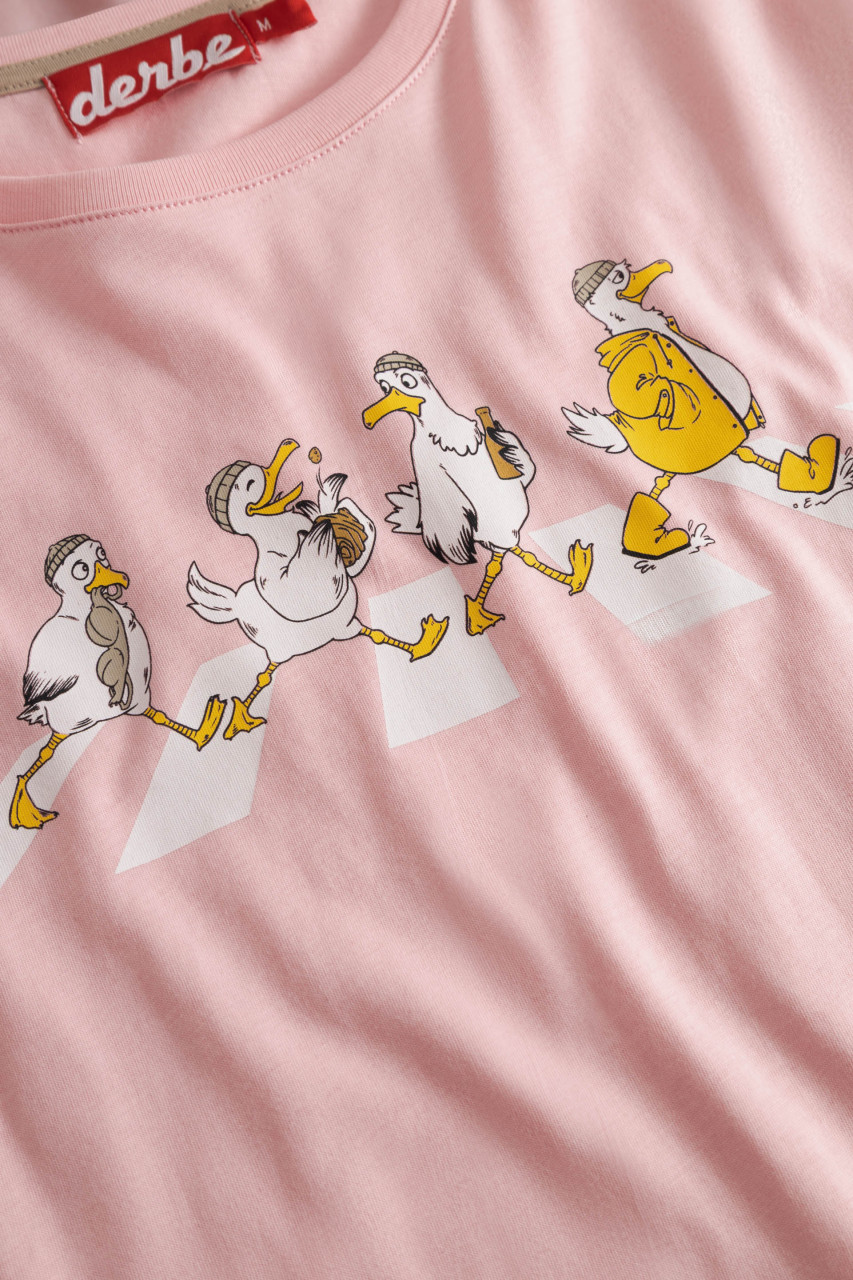Derbe T-Shirt Abbeymöwen Damen Rosa GOTS Organic