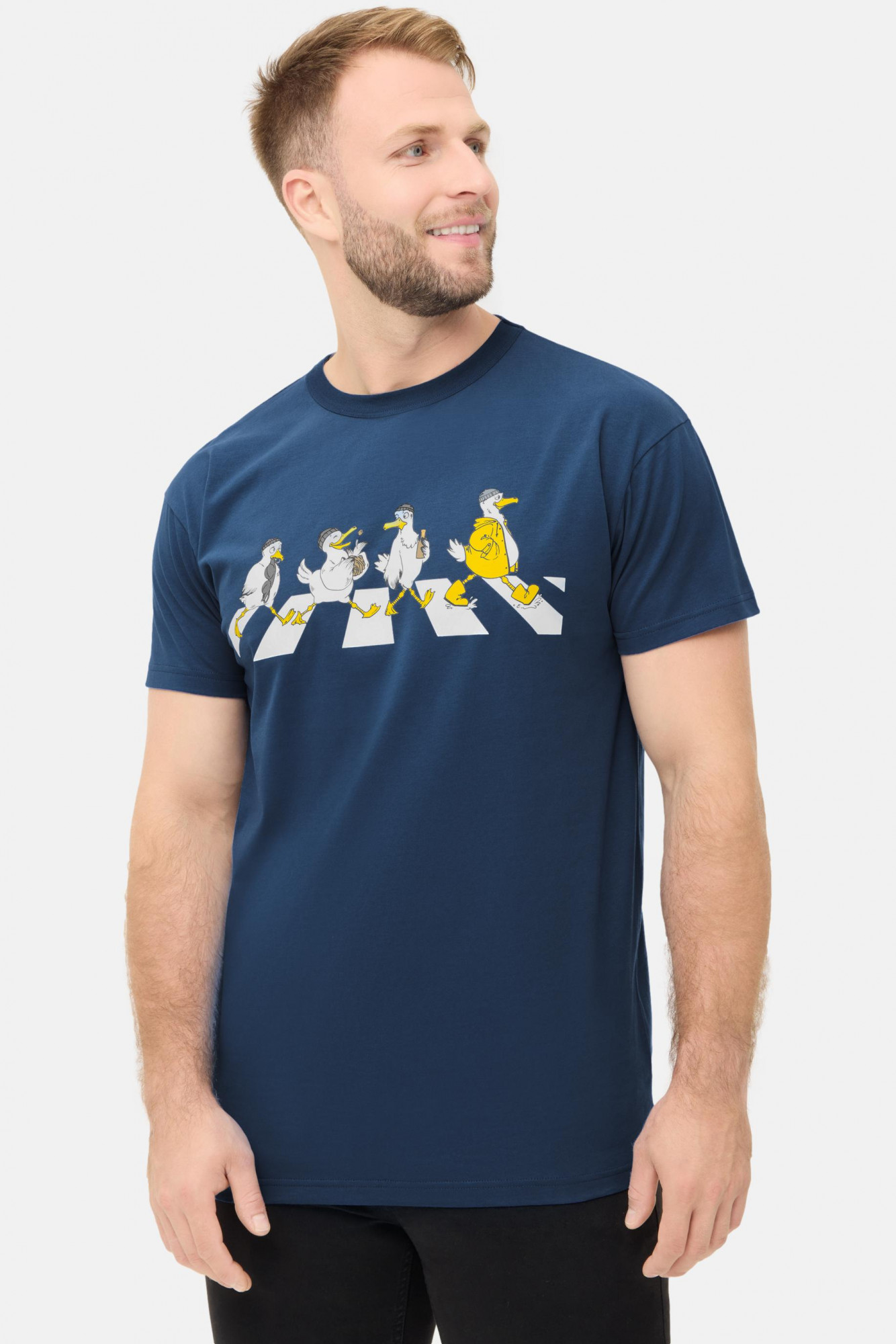 Derbe T-Shirt Abbeymöwen Herren Blau GOTS Organic