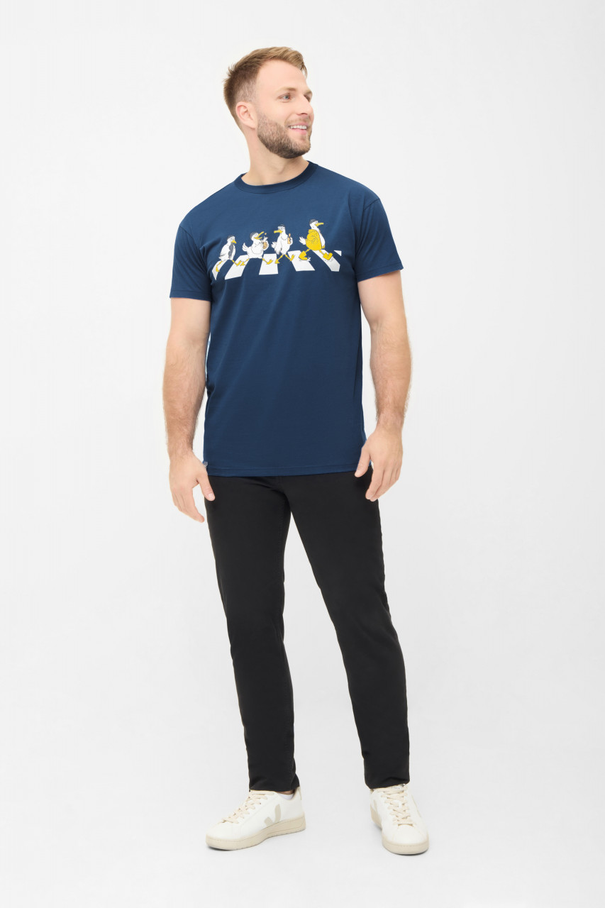 Derbe T-Shirt Abbymöwen Herren Blau GOTS Organic