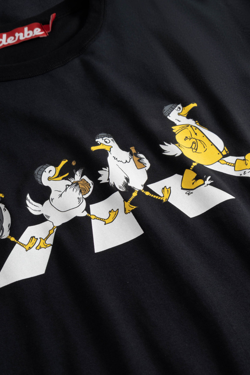 Derbe T-Shirt Abbymöwen Herren Schwarz GOTS Organic