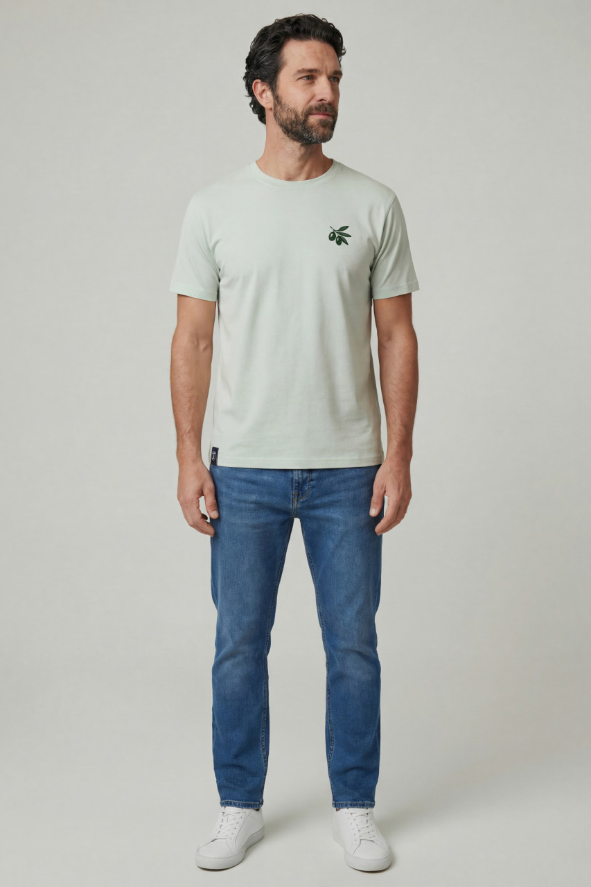 Derbe T-Shirt Aioli Herren Hellgrün Türkis GOTS Organic